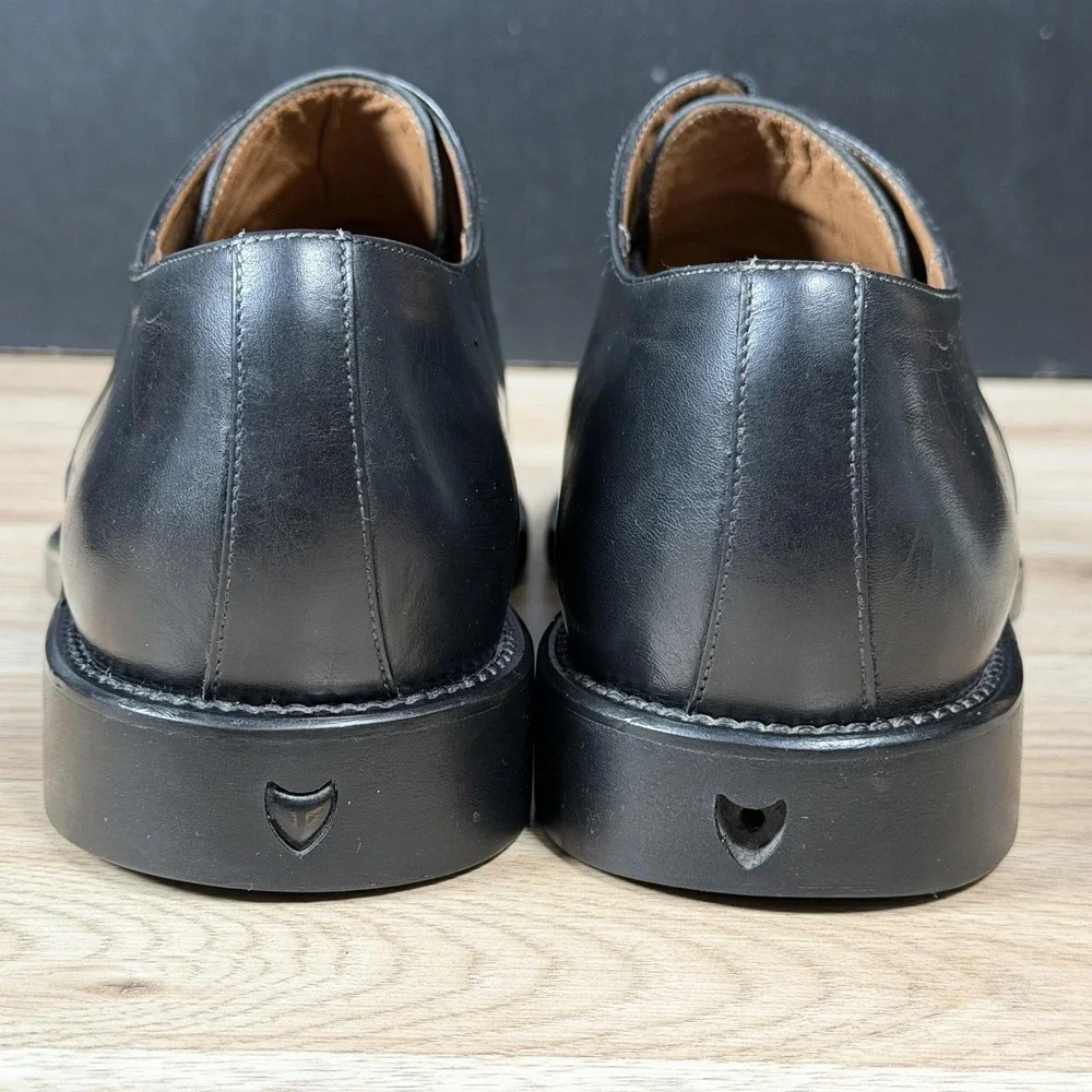 Toschi Calaveras Shoes Mens Size 11.5 Black Leather Derby Square Split Toe Italy